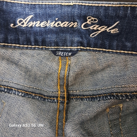 American Eagle 8 Stretch Blue Jeans Artist Zipper Fly 5 Pocket Low Rise Waist - Picture 3 of 6